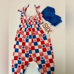 SIIS Kids Star-Patterned One Piece - Red, White, and Blue